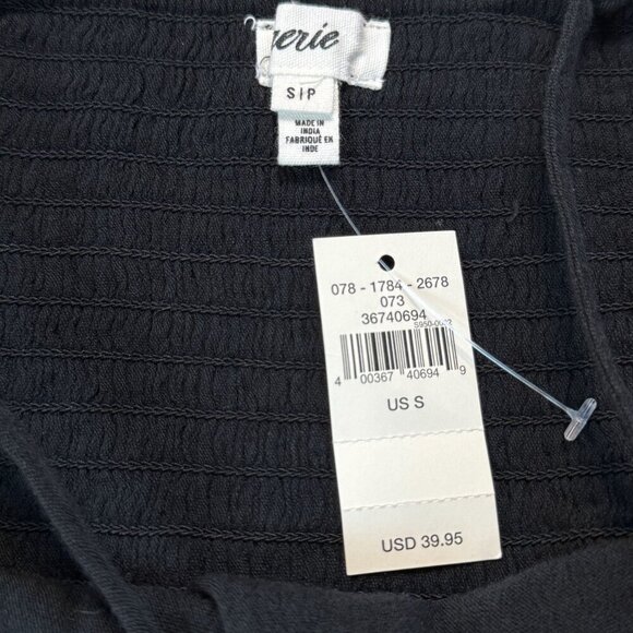 Aerie Black Adjustable Strap Tie-Front Crop Top Small NWT MSRP $40 - Picture 6 of 6